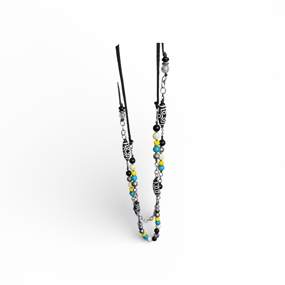 Ruby Rd Beaded Statement Necklace Black White Tur… - image 5